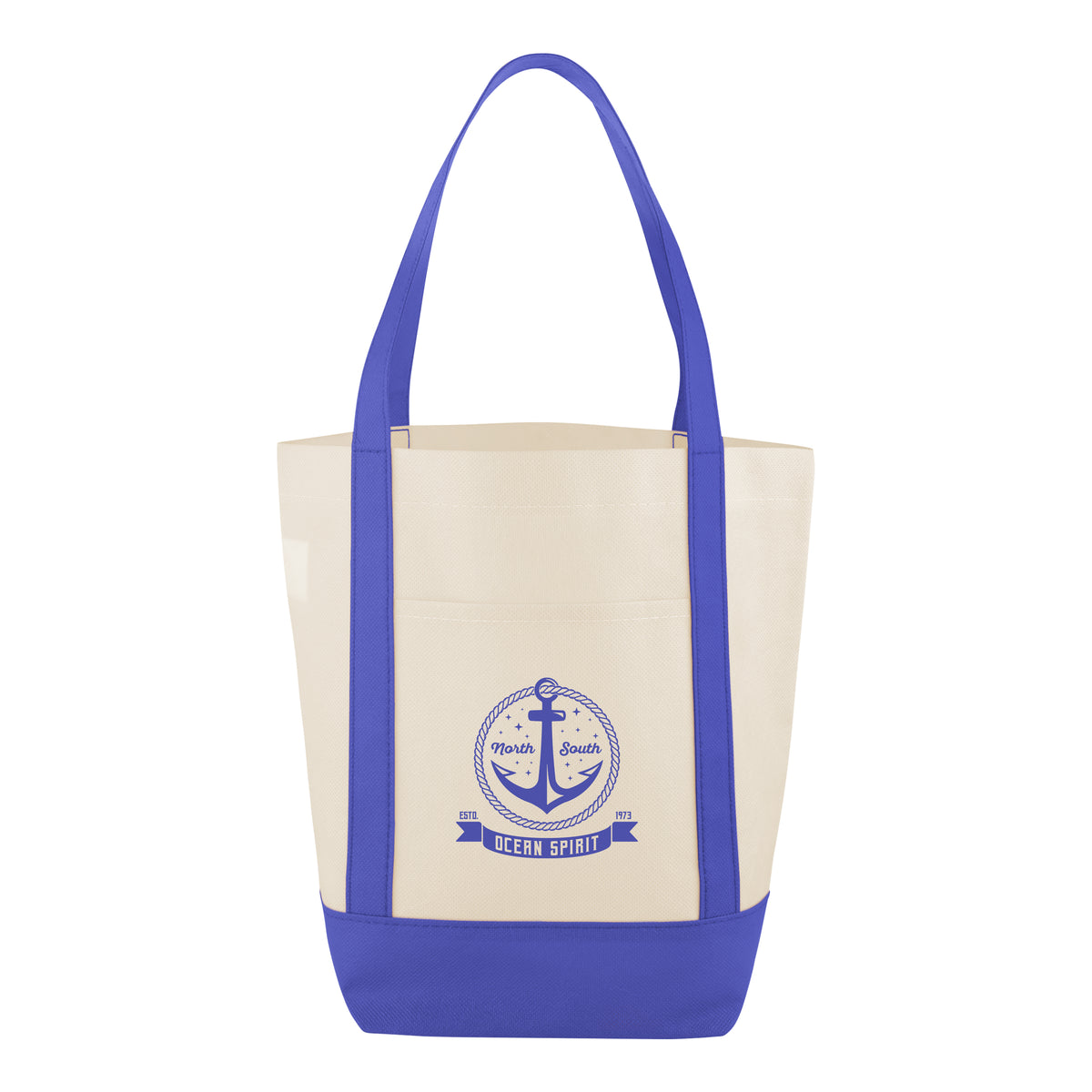 Mini Helm Shopper Tote Bag, Non-Woven - Royal Blue - Silk Screen