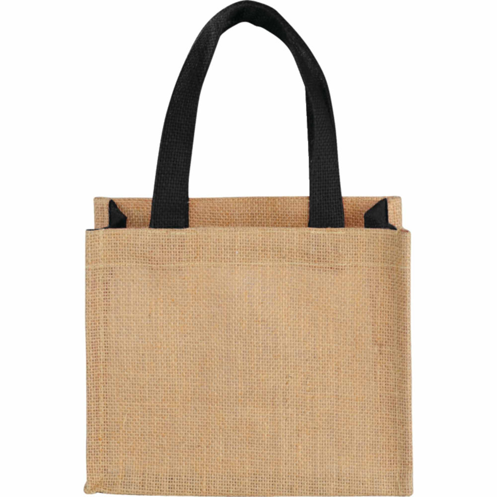 Mini Jute Gift Bag - Black - Front