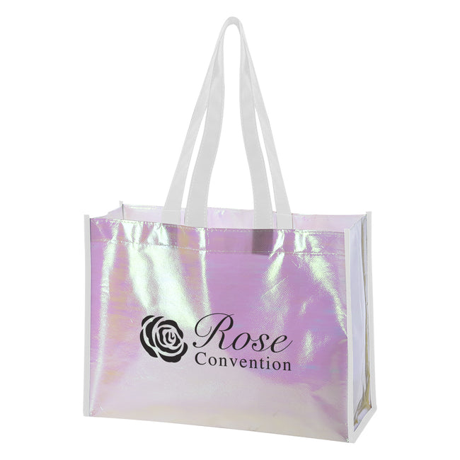 Mini Laminated Non-Woven Tote Bag, Pearl