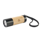 Mini LED Flashlight in Aluminum and Bamboo - Black/Fresh Bamboo - View 1