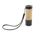 Mini LED Flashlight in Aluminum and Bamboo - Black/Fresh Bamboo - View 3
