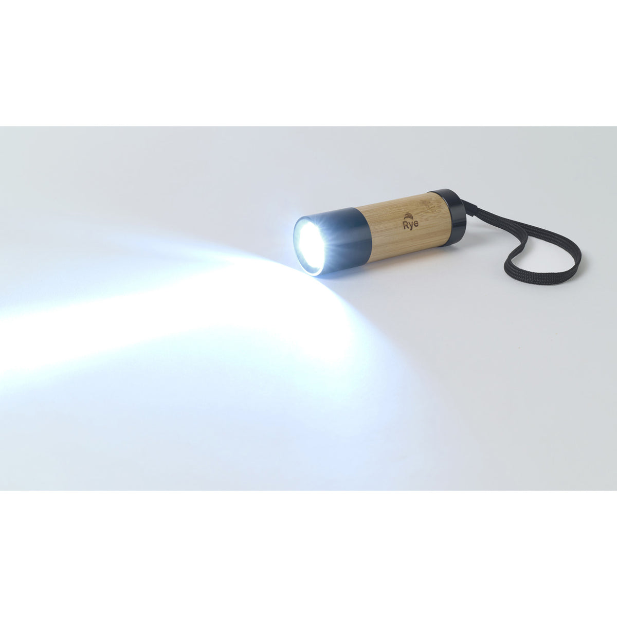 Mini LED Flashlight in Aluminum and Bamboo - Black/Fresh Bamboo - View 4