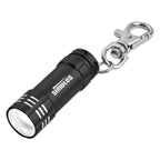 Mini LED Flashlight with Key Clip, Aluminum - Black - Laser