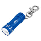 Mini LED Flashlight with Key Clip, Aluminum - Blue - Laser Engraving