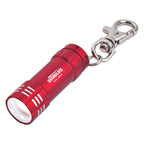 Mini LED Flashlight with Key Clip, Aluminum - Red - Laser Engraving