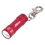 Mini LED Flashlight with Key Clip, Aluminum - Red - Laser