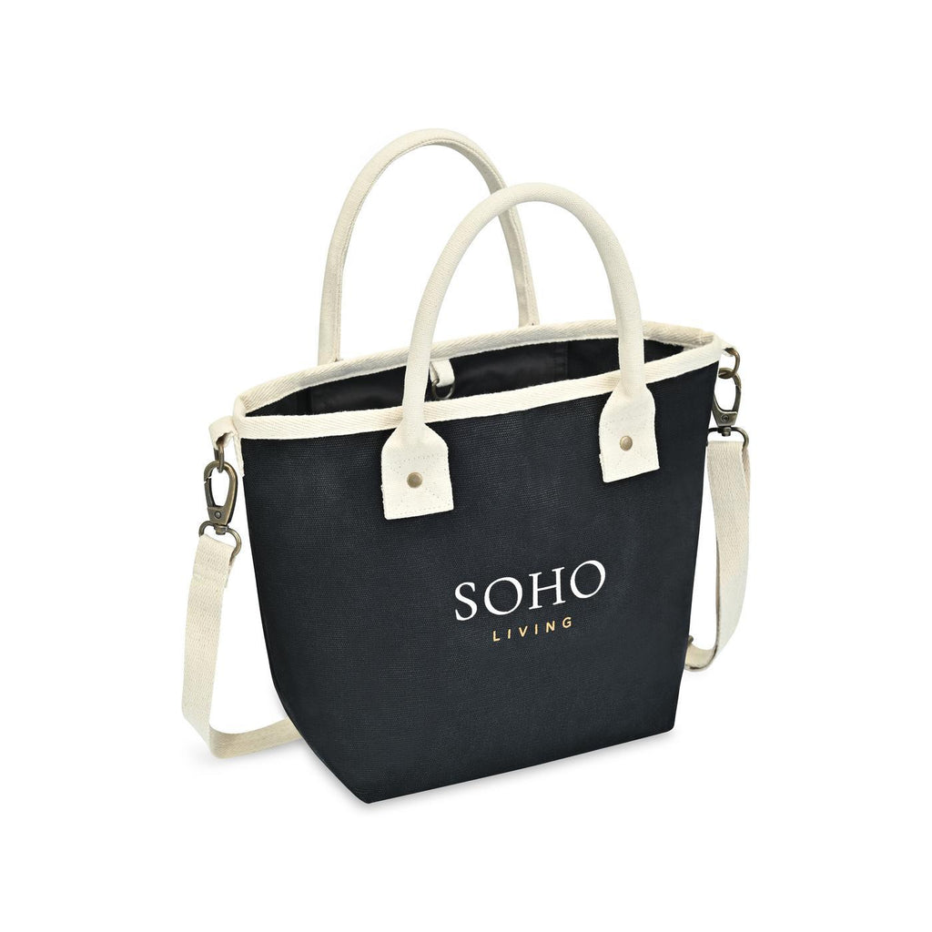 Mini Market Street Canvas Crossbody Tote Embroidery - Black - View 2