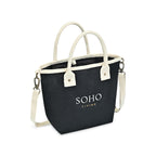 Mini Market Street Canvas Crossbody Tote Embroidery - Black - View 2