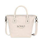 Mini Market Street Canvas Crossbody Tote Embroidery - Natural - View 1
