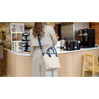 Mini Market Street Canvas Crossbody Tote Embroidery - Navy - View 3