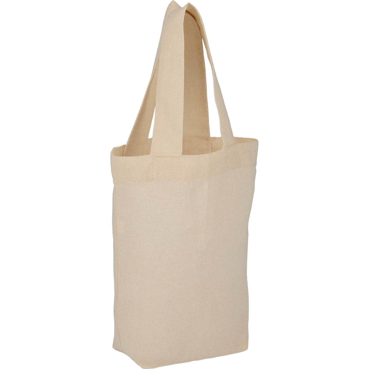 Mini Organic Cotton Tote, 4 oz Embroidery - Natural - Right Angle