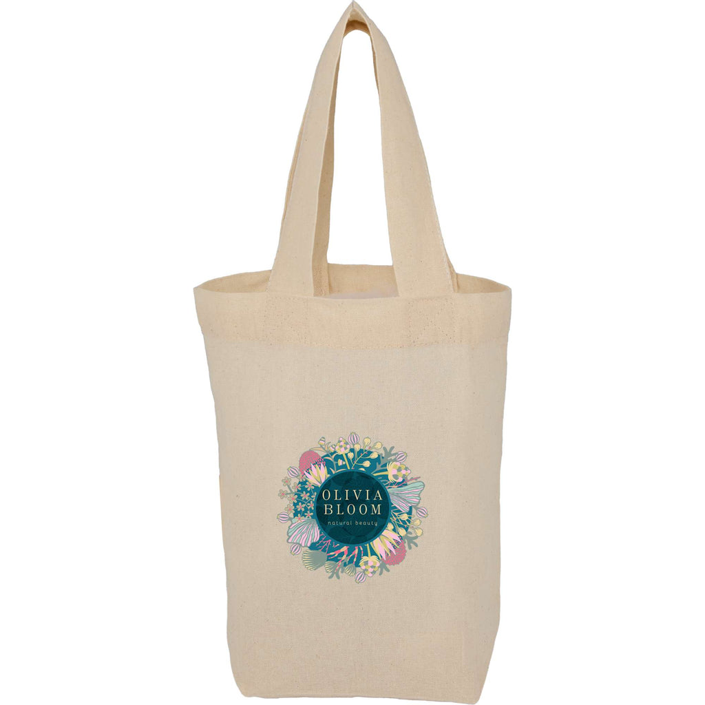 Mini Organic Cotton Tote, 4 oz Full Color - Natural - Front