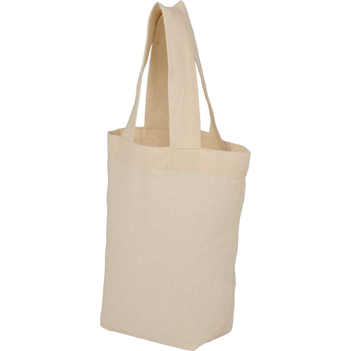 Mini Organic Cotton Tote, 4 oz Full Color - Natural - Left Angle