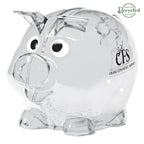 Mini Piggy Bank in Recycled Plastic - Clear - Pad Print
