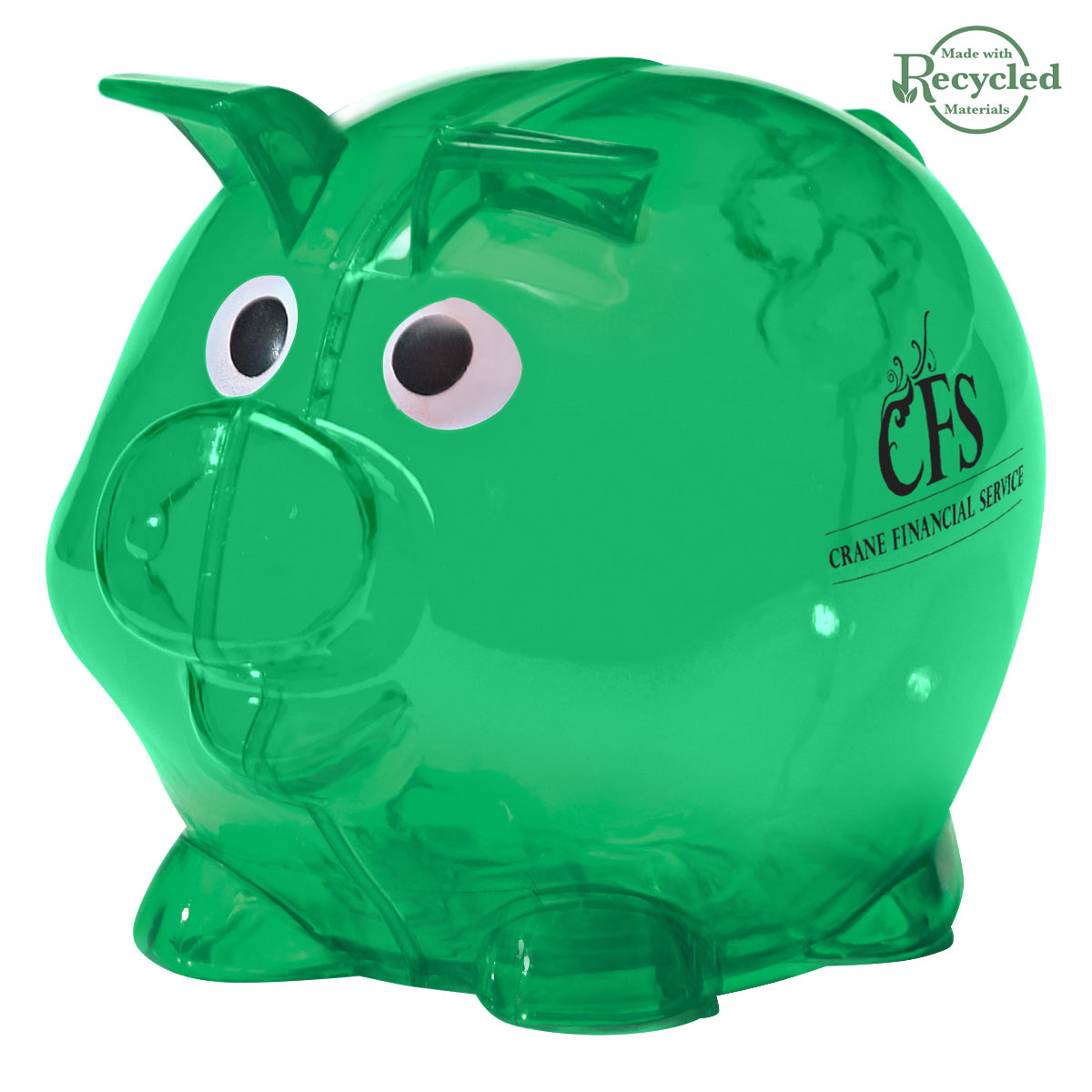 Mini Piggy Bank in Recycled Plastic - Pad Print