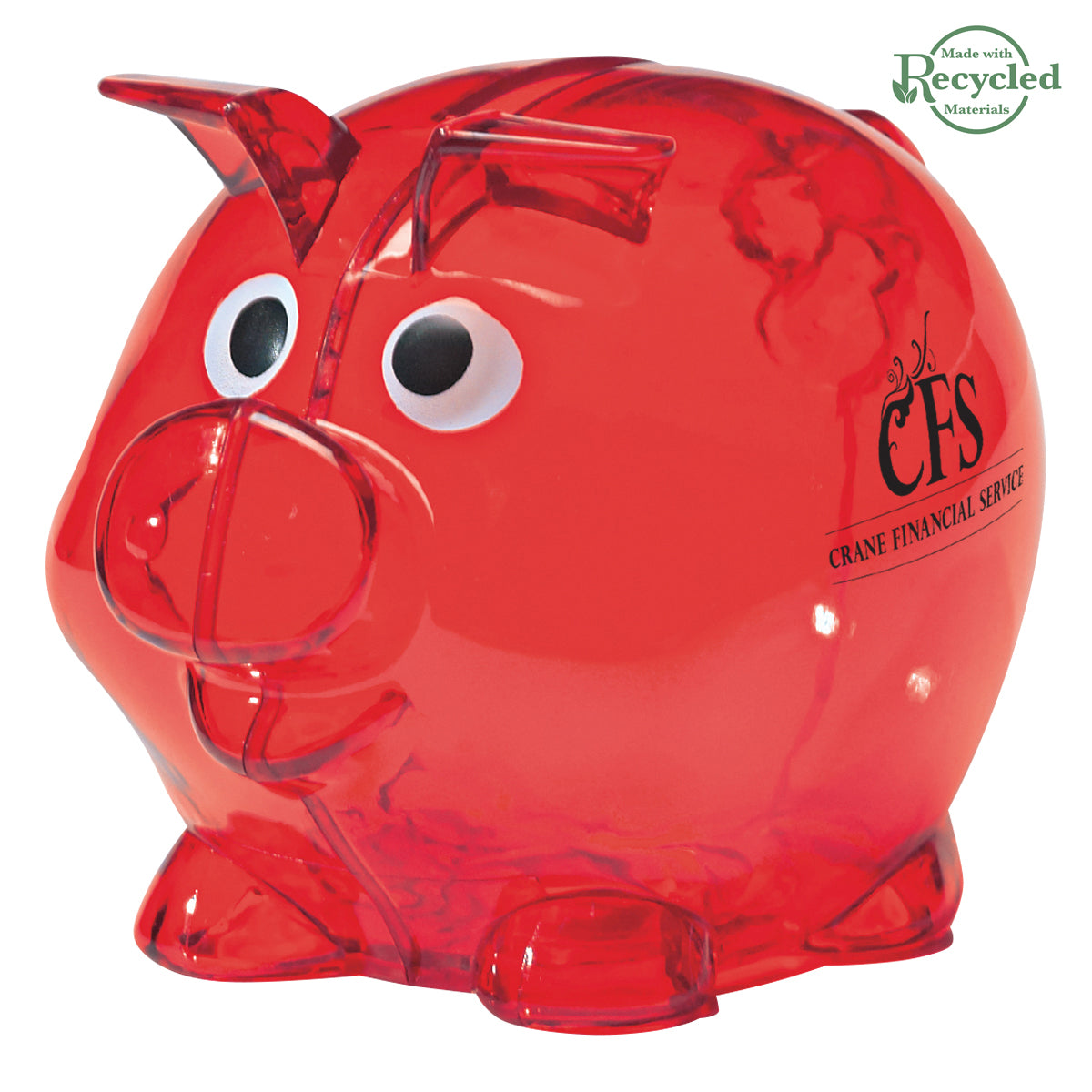 Mini Piggy Bank in Recycled Plastic - Pad Print