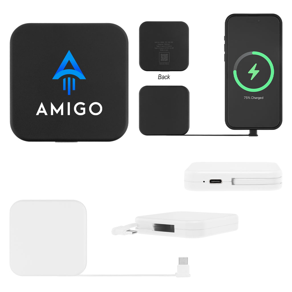 Mini Power Bank 1,200 mAh in Recycled ABS Full Color