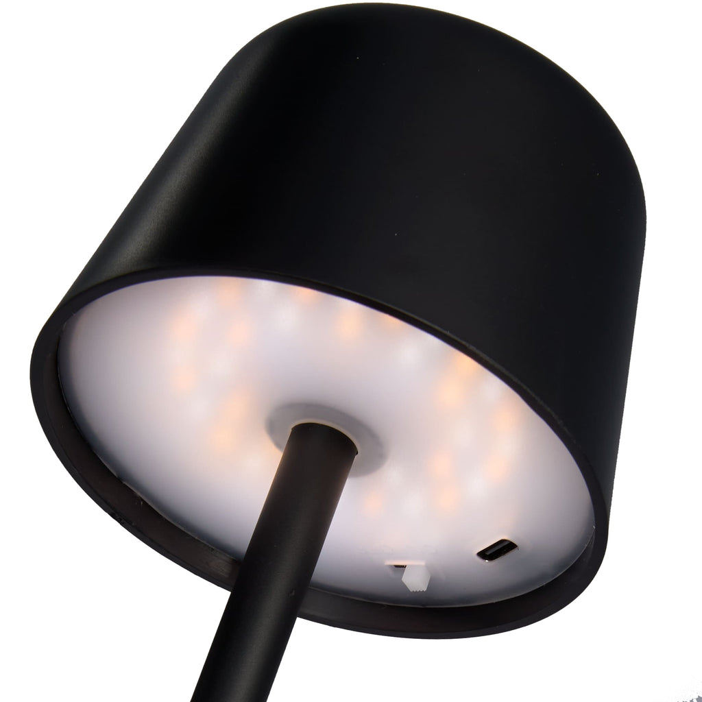 Mini Rechargeable Desk Lamp in Recycled Plastic Full Color - Black - Light 2