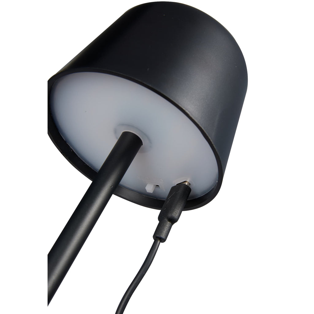 Mini Rechargeable Desk Lamp in Recycled Plastic Full Color - Black - Plug 2