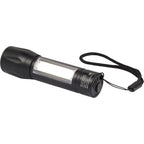 Mini Rechargeable Flashlight with Side Light, 50 Lumens Laser Engraving - Black - Back 3
