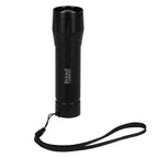 Mini Rechargeable Flashlight with Side Light, 50 Lumens Laser Engraving - Black - Front