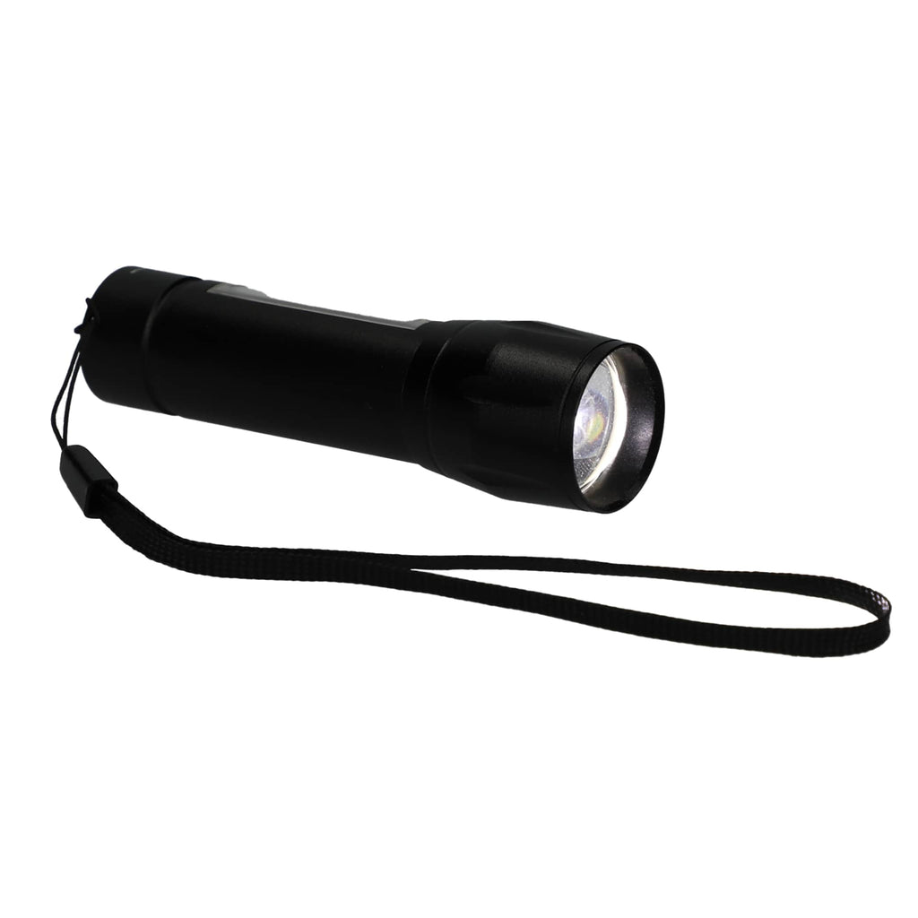 Mini Rechargeable Flashlight with Side Light, 50 Lumens Laser Engraving - Black - Right Angle 4