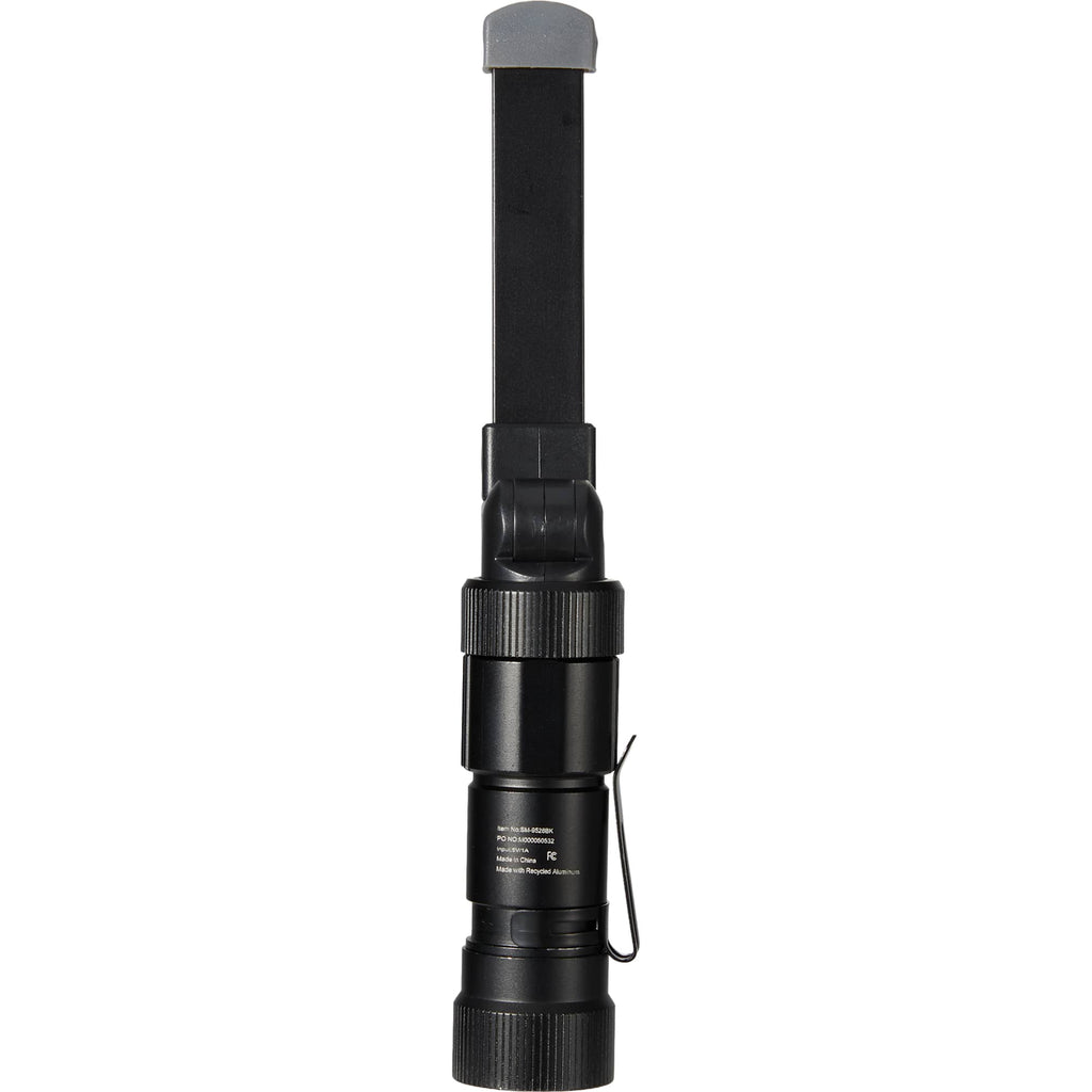 Mini Rechargeable Work Flashlight in Recycled Aluminum, 120 Lumens - Black - Back 2