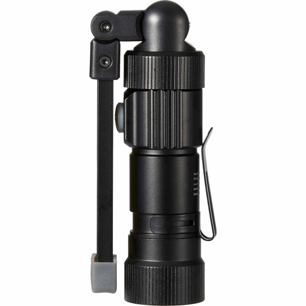 Mini Rechargeable Work Flashlight in Recycled Aluminum, 120 Lumens - Black - Left Angle 3