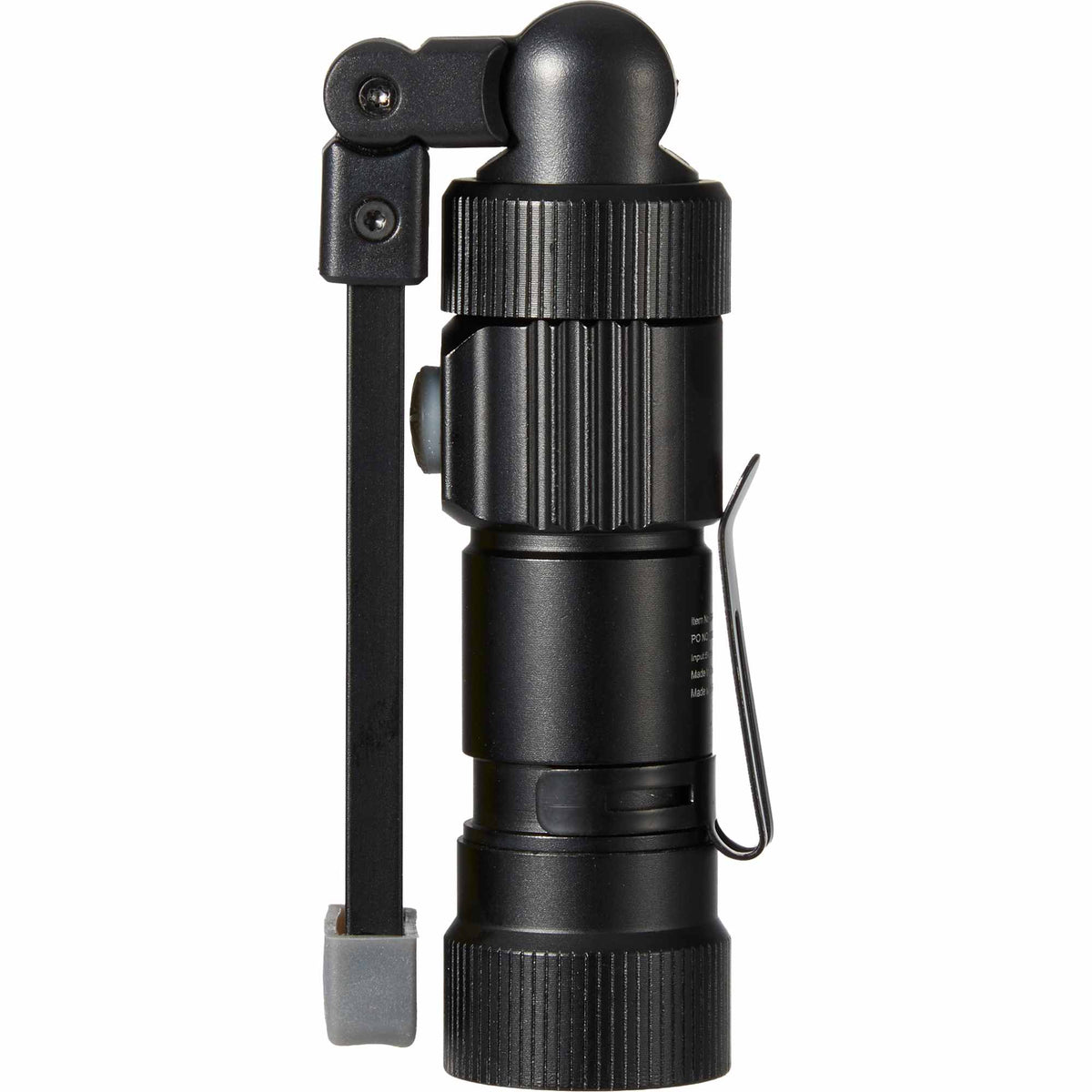 Mini Rechargeable Work Flashlight in Recycled Aluminum, 120 Lumens - Black - Left Angle 3