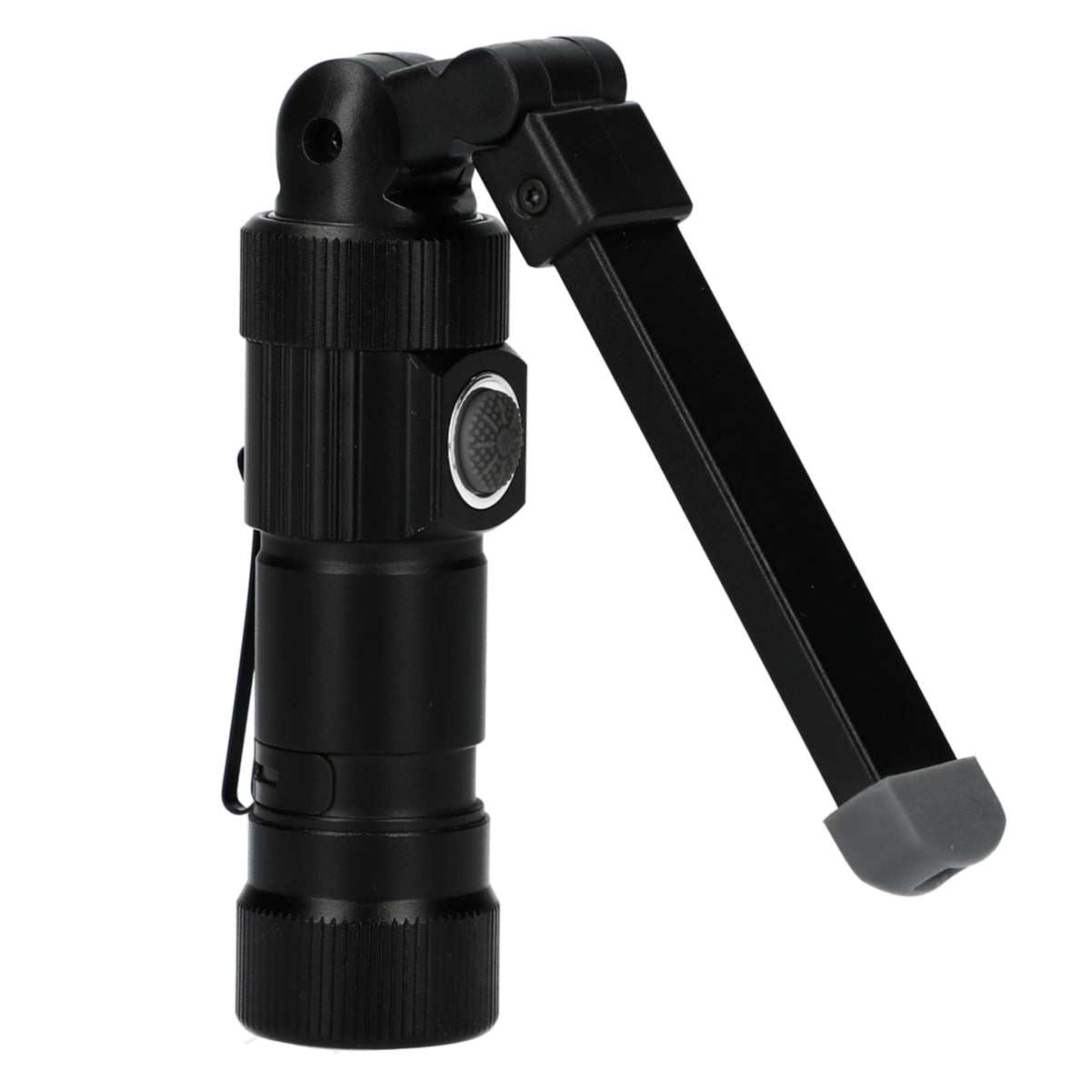 Mini Rechargeable Work Flashlight in Recycled Aluminum, 120 Lumens - Black - Right Angle 2