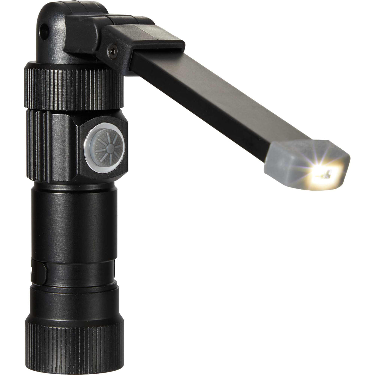 Mini Rechargeable Work Flashlight in Recycled Aluminum, 120 Lumens - Black - Right Angle