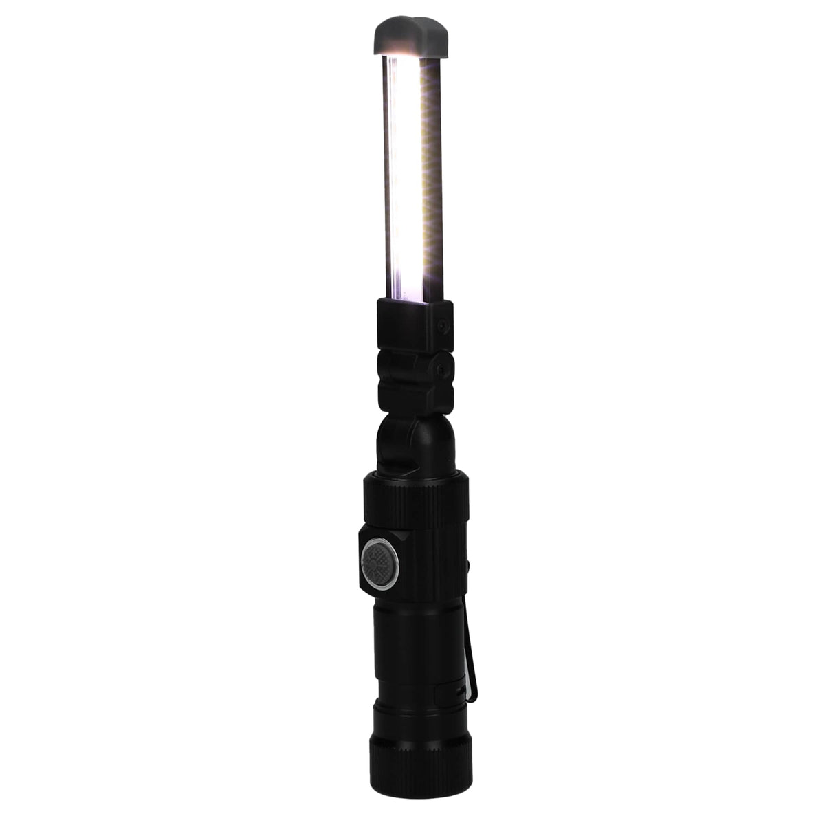 Mini Rechargeable Work Flashlight in Recycled Aluminum, 120 Lumens Laser Engraving - Black - Left Angle 2
