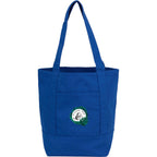 Mini Recycled Canvas Shopper with Front Pocket, 6 oz - Blue - Front