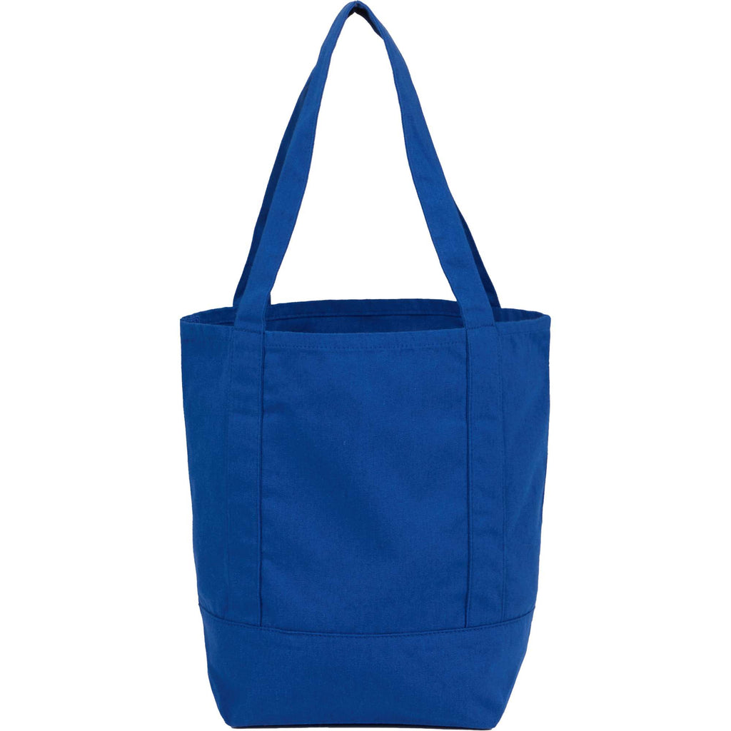 Mini Recycled Canvas Shopper with Front Pocket, 6 oz Embroidery - Blue - Back