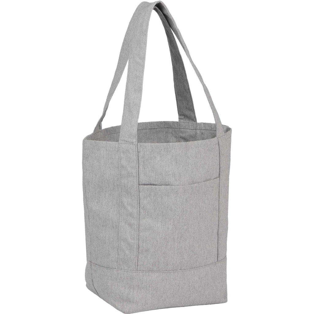 Mini Recycled Canvas Shopper with Front Pocket, 6 oz Embroidery - Gray - Right Angle