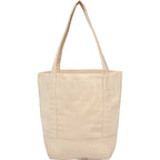 Mini Recycled Canvas Shopper with Front Pocket, 6 oz Embroidery - Natural - Back