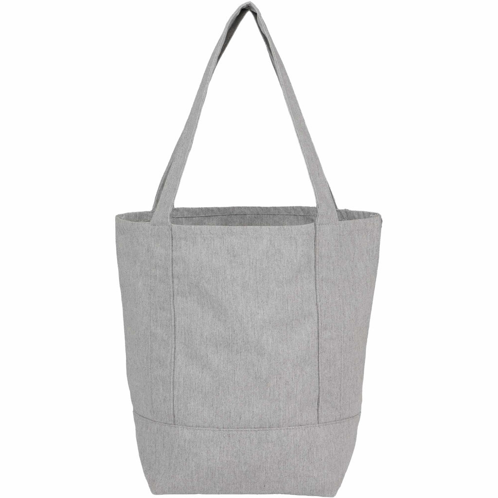 Mini Recycled Canvas Shopper with Front Pocket, 6 oz - Gray - Back
