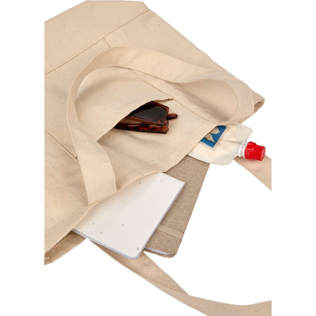 Mini Recycled Canvas Shopper with Front Pocket, 6 oz - Natural - Propped
