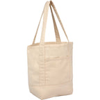 Mini Recycled Canvas Shopper with Front Pocket, 6 oz - Natural - Right Angle