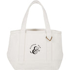 Mini Recycled Canvas Souvenir Tote with Brass Ring, 15 oz - Natural - Front