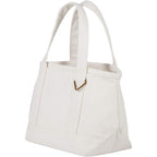 Mini Recycled Canvas Souvenir Tote with Brass Ring, 15 oz - Natural - Left Angle