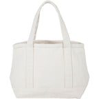Mini Recycled Canvas Souvenir Tote with Brass Ring, 15 oz Transfer - Natural - Back