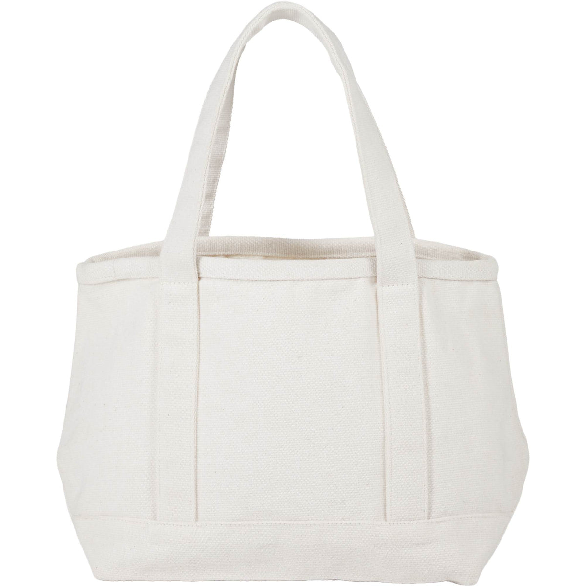 Mini Recycled Canvas Souvenir Tote with Brass Ring, 15 oz Transfer - Natural - Back