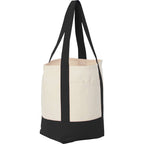 Mini Recycled Cotton Tote with Front Pocket, 8 oz Embroidery - Black - Right Angle