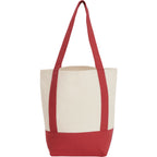 Mini Recycled Cotton Tote with Front Pocket, 8 oz Embroidery - Red - Back