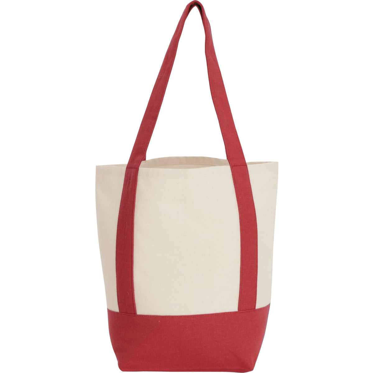 Mini Recycled Cotton Tote with Front Pocket, 8 oz - Red - Back