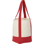 Mini Recycled Cotton Tote with Front Pocket, 8 oz - Red - Right Angle