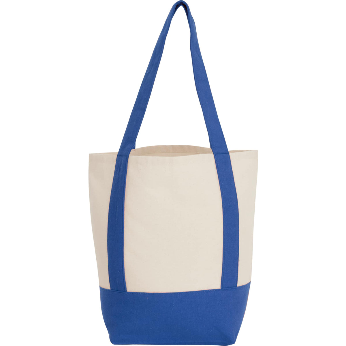 Mini Recycled Cotton Tote with Front Pocket, 8 oz Transfer - Blue - Back