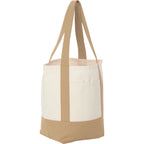 Mini Recycled Cotton Tote with Front Pocket, 8 oz Transfer - Tan - Right Angle