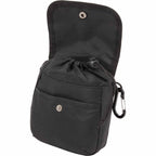 Mini Snap Pouch Bag Charm with Carabiner Full Color - Black - Detail